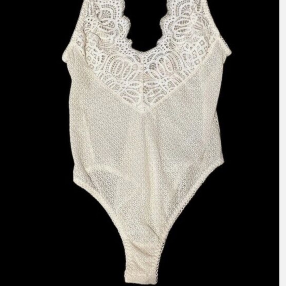 Victoria's Secret Cream Lace Bodysuit